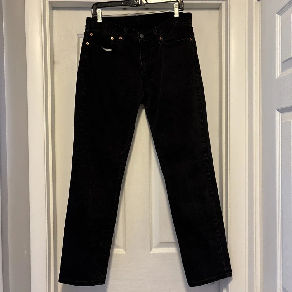 LEVI'S 511 34x32 Slim Fit Jeans Black Medium Wash Grunge 04511-1907 S110782